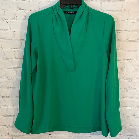 Zara Tops - Zara Green long sleeve blouse